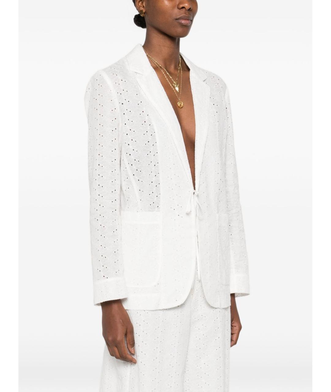 FORTE FORTE Белый хлопковый жакет/пиджак, фото 3