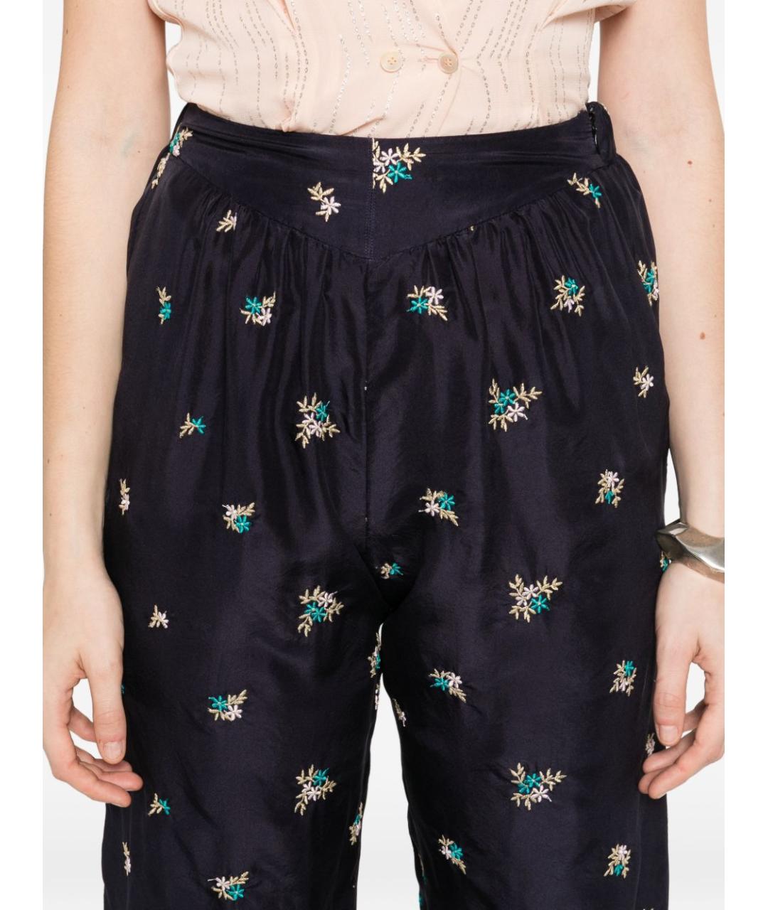 FORTE FORTE Синие шелковые прямые брюки, фото 4