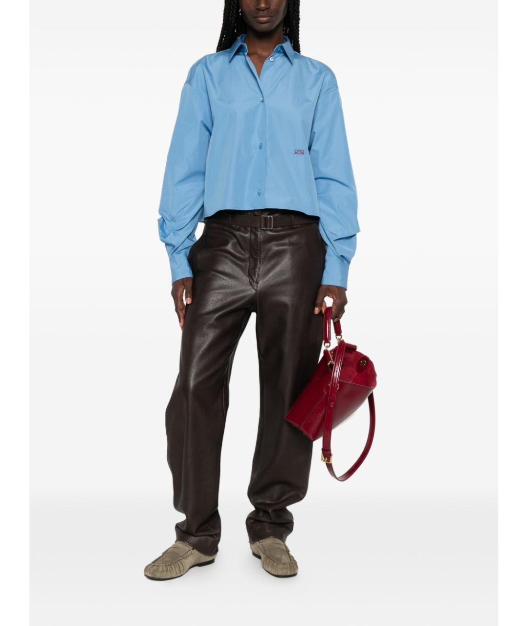 LOEWE Голубая хлопковая рубашка, фото 5