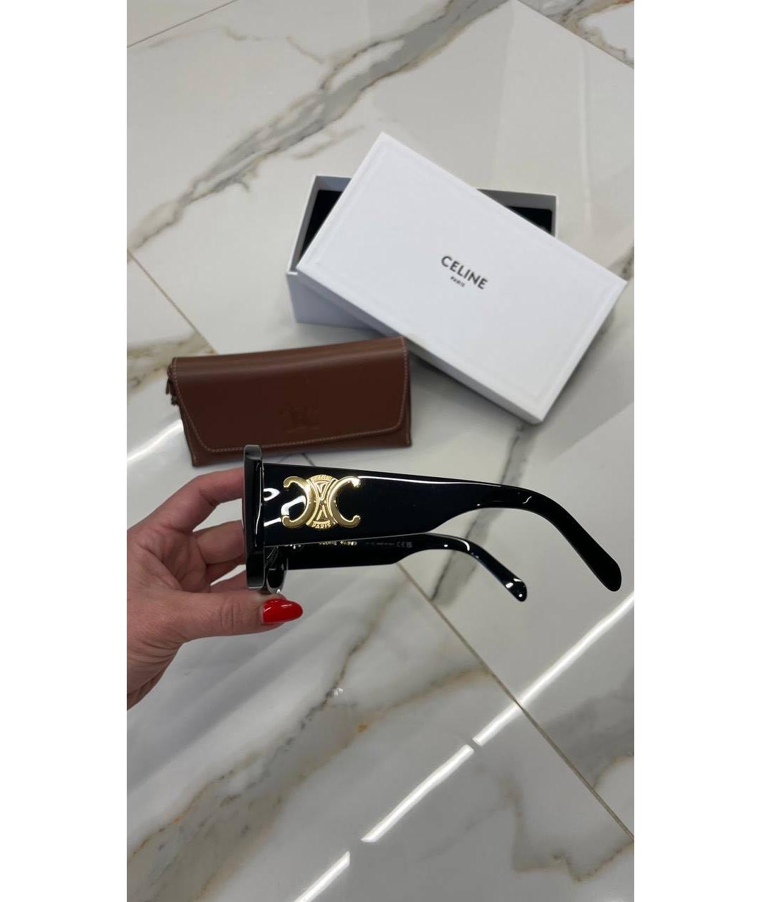 CELINE Черные пластиковые солнцезащитные очки, фото 2