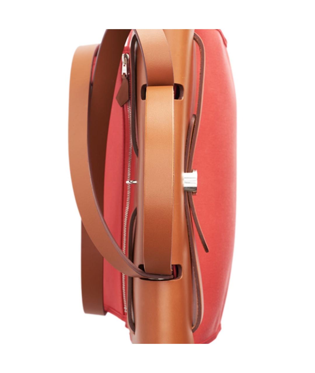HERMES Красная тканевая сумка через плечо, фото 7