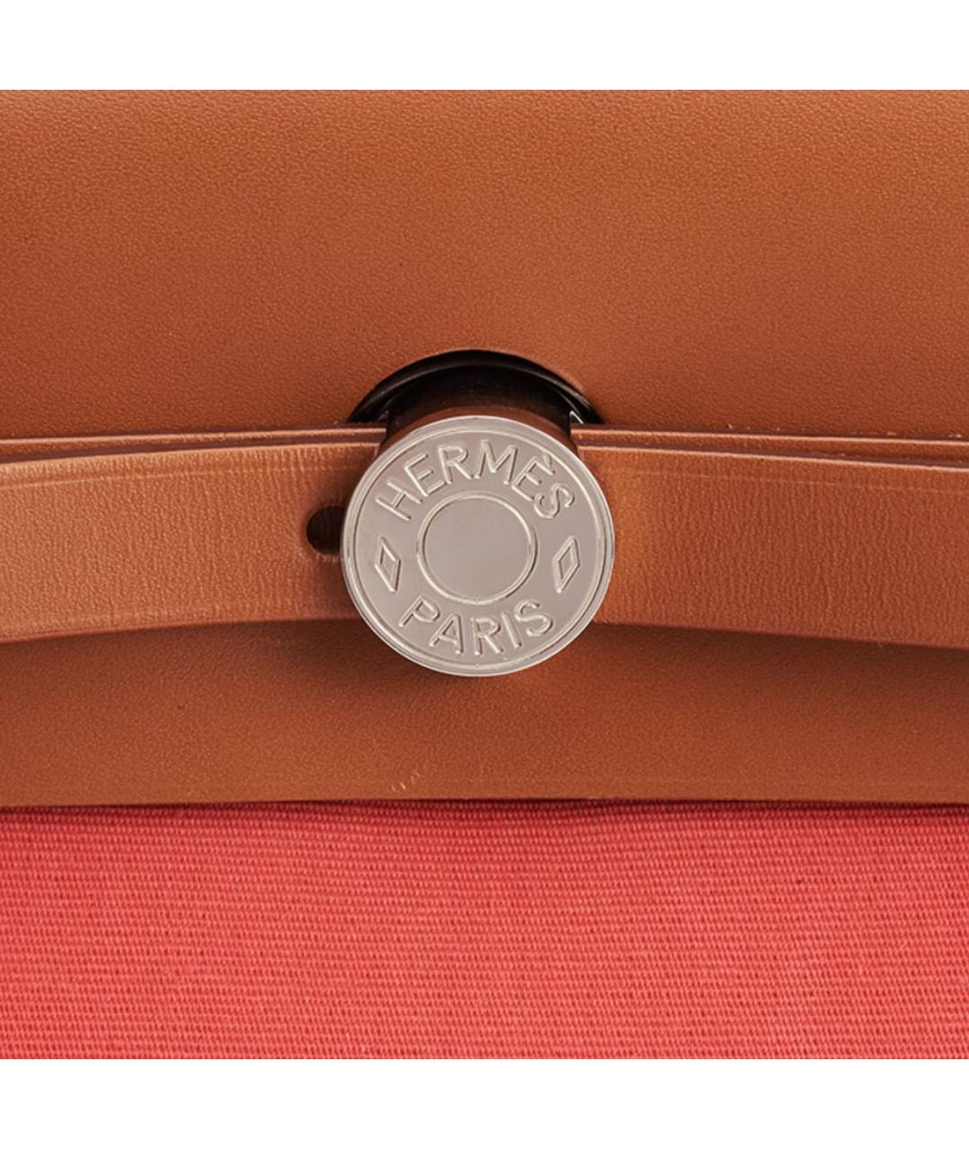 HERMES Красная тканевая сумка через плечо, фото 6