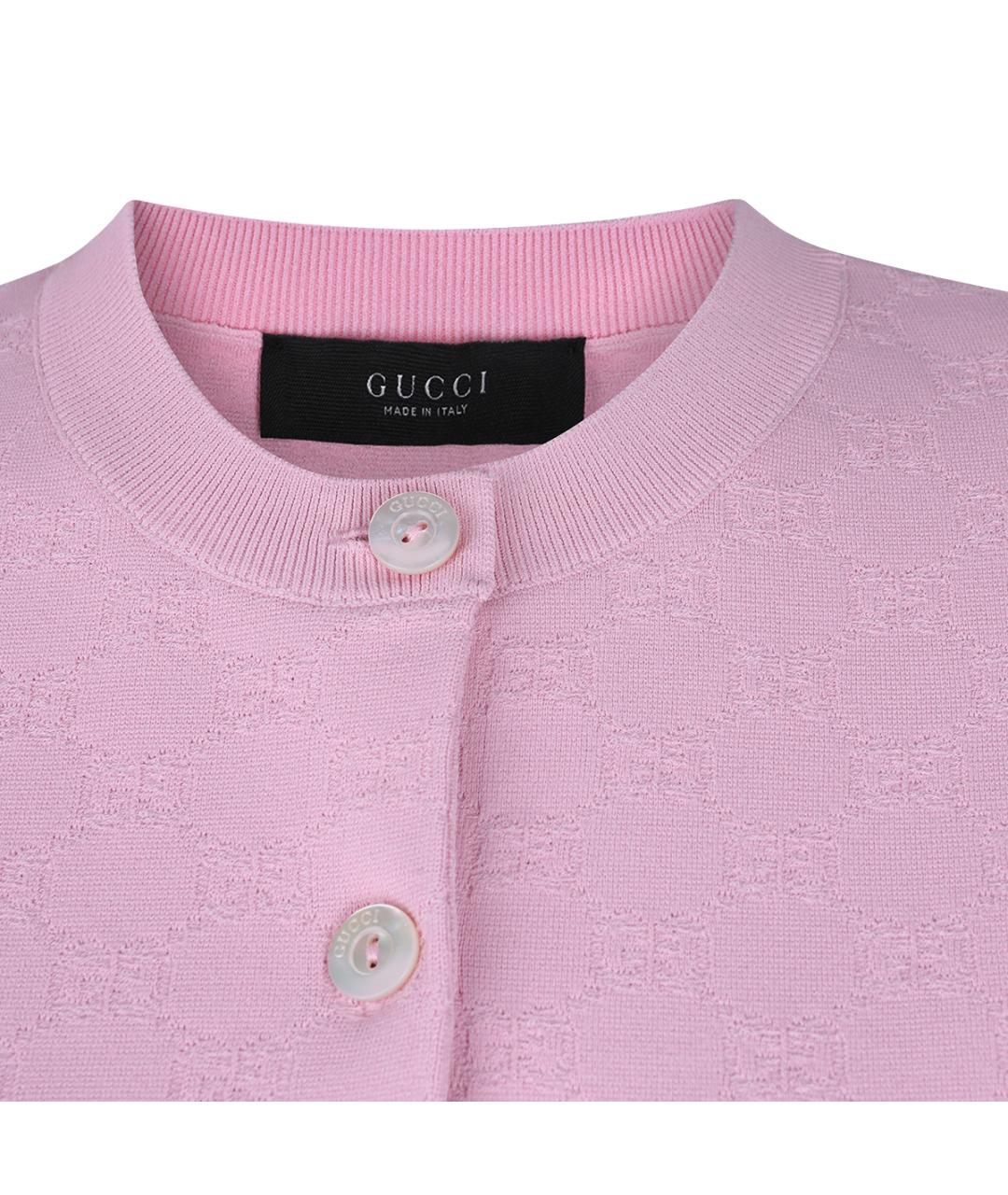 GUCCI Розовый вискозный кардиган, фото 3