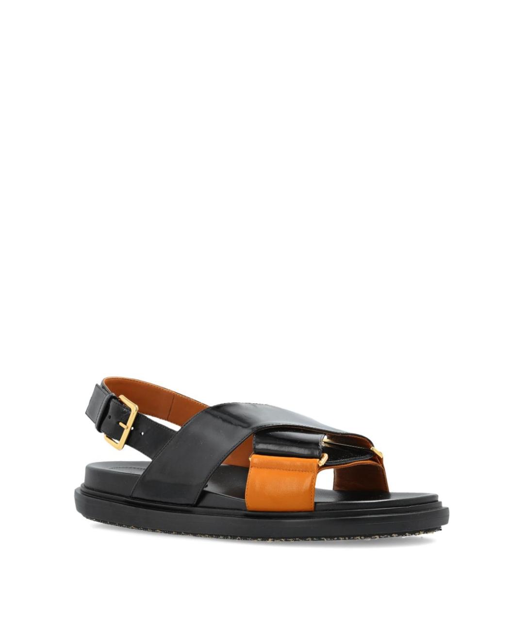 MARNI Черные кожаные сандалии, фото 2