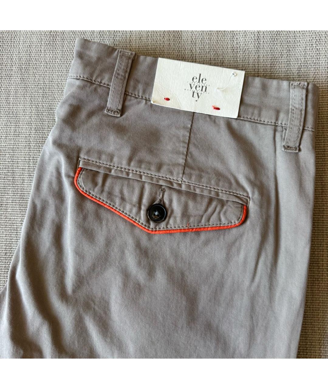 ELEVENTY Бежевые хлопковые брюки чинос, фото 3