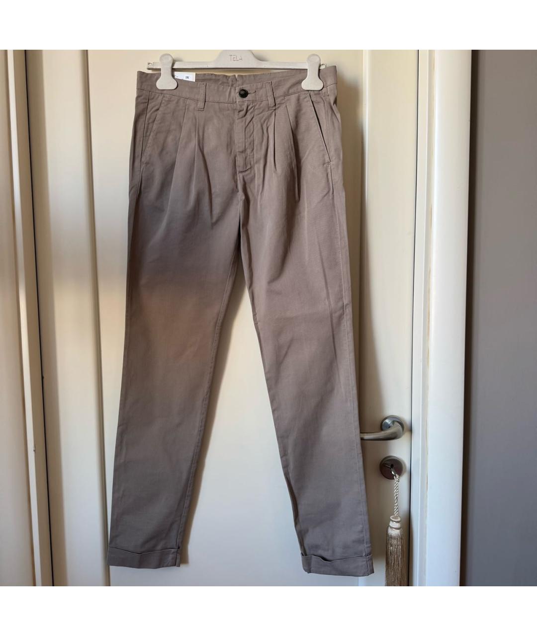 ELEVENTY Бежевые хлопковые брюки чинос, фото 8