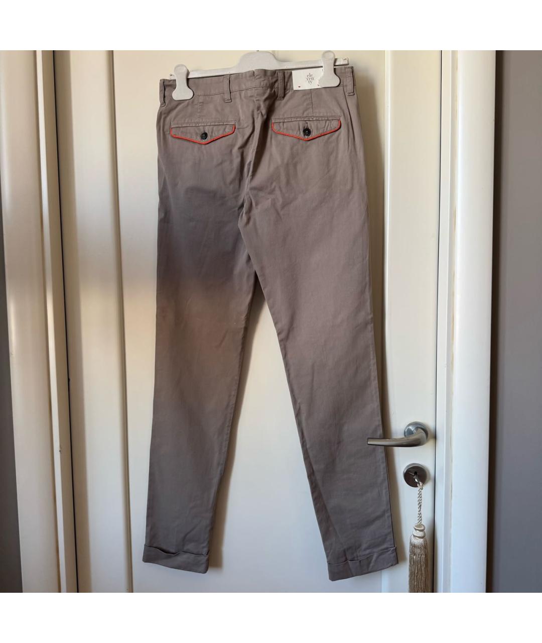 ELEVENTY Бежевые хлопковые брюки чинос, фото 2