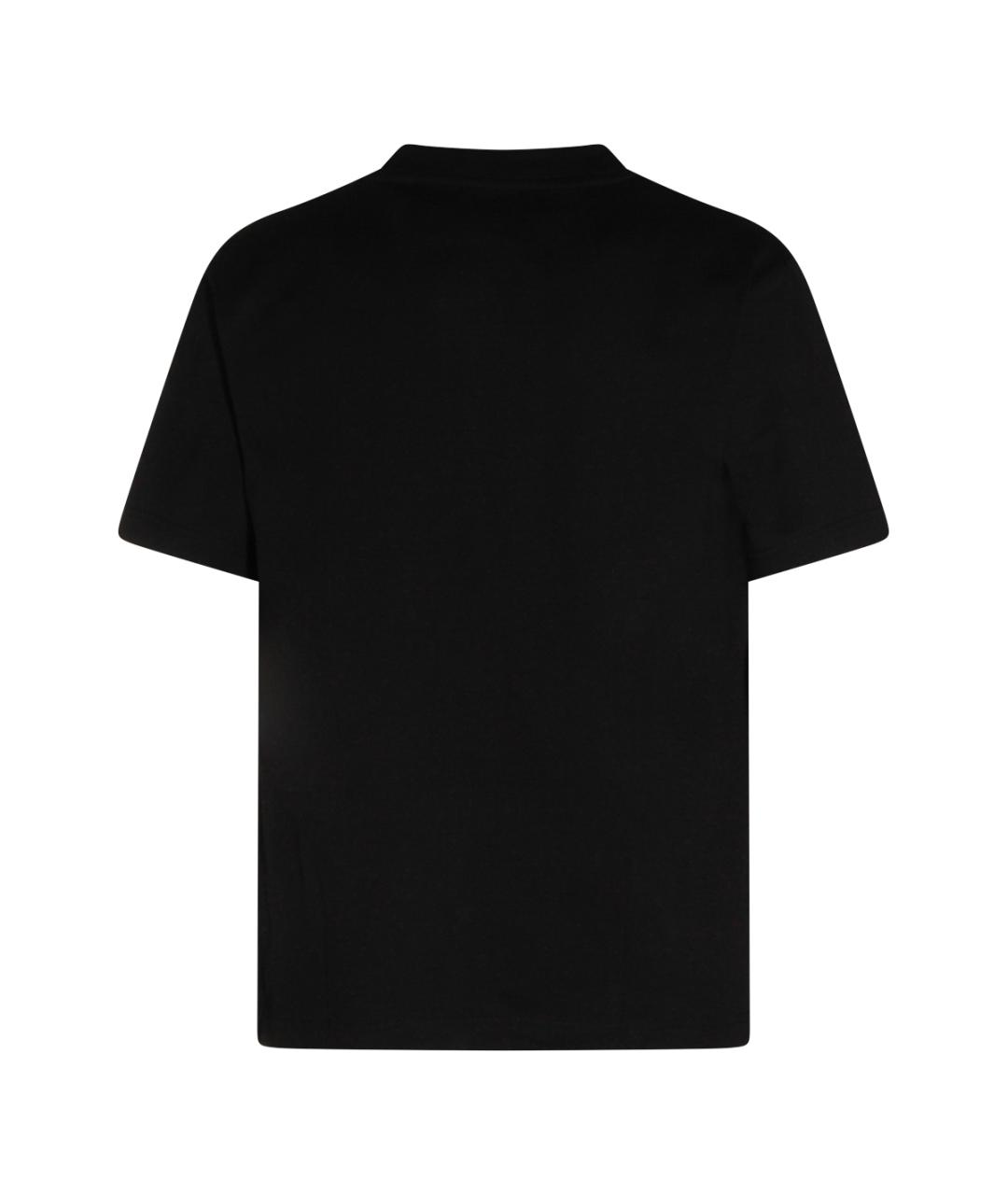BURBERRY Черная хлопковая футболка, фото 2
