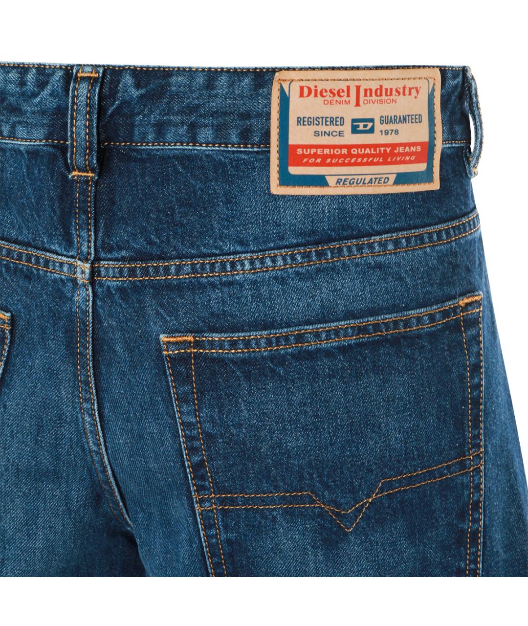 DIESEL Синие хлопковые прямые джинсы, фото 4