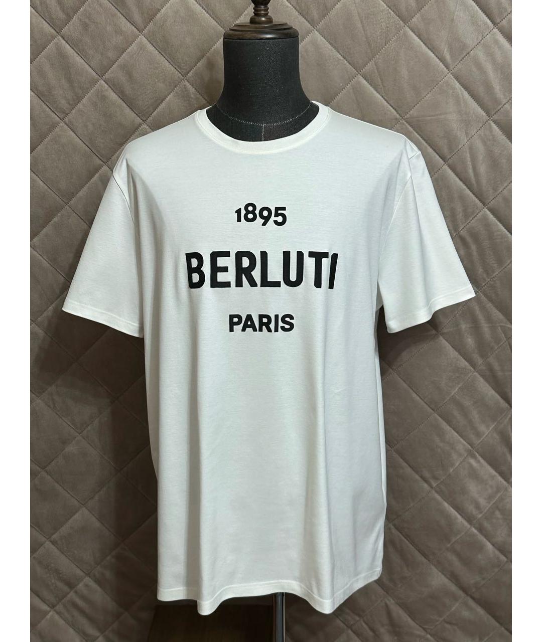 BERLUTI Белая хлопковая футболка, фото 5