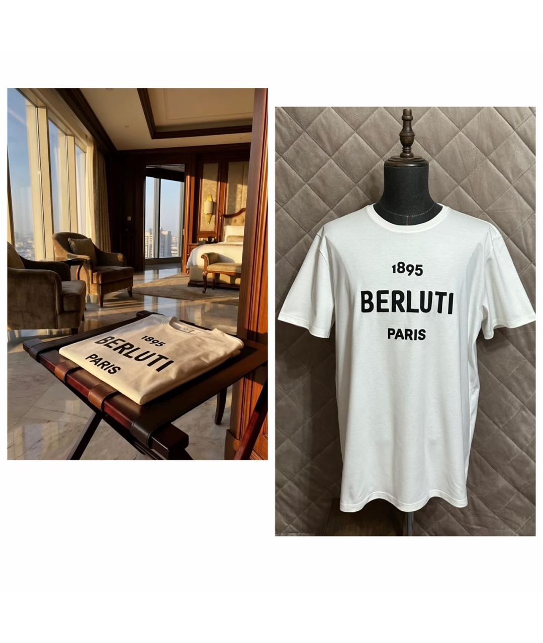 BERLUTI Белая хлопковая футболка, фото 2