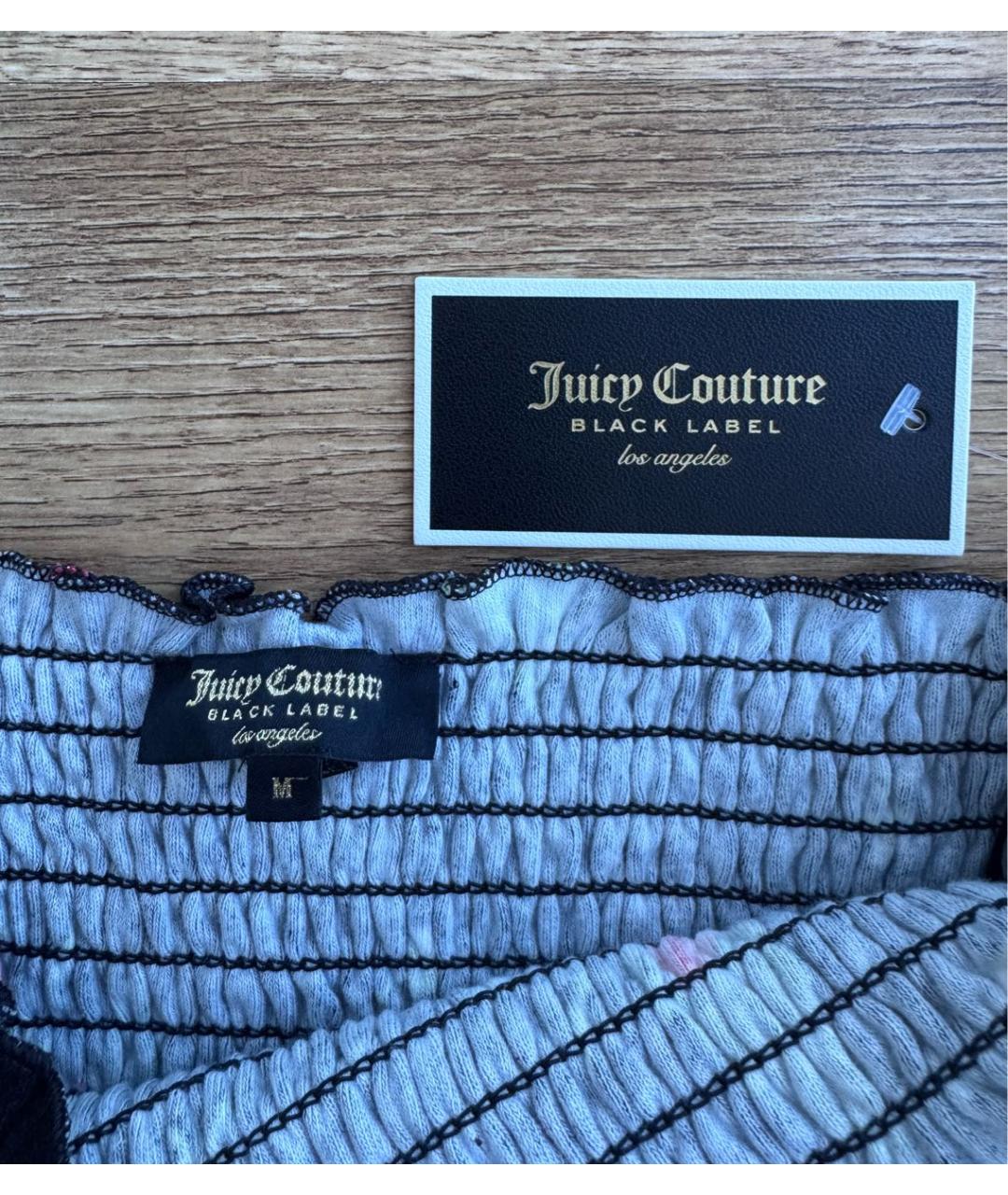 JUICY COUTURE Черная хлопковая майка, фото 3