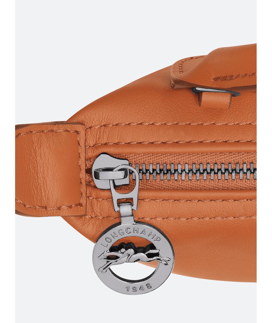 LONGCHAMP Оранжевая кожаная сумка с короткими ручками, фото 4