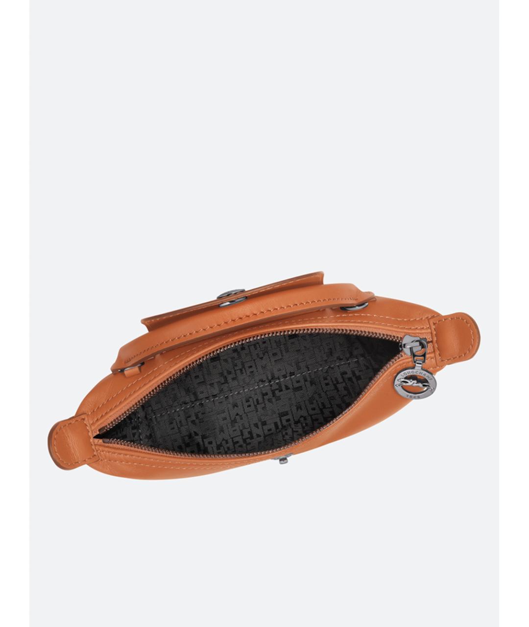 LONGCHAMP Оранжевая кожаная сумка с короткими ручками, фото 5