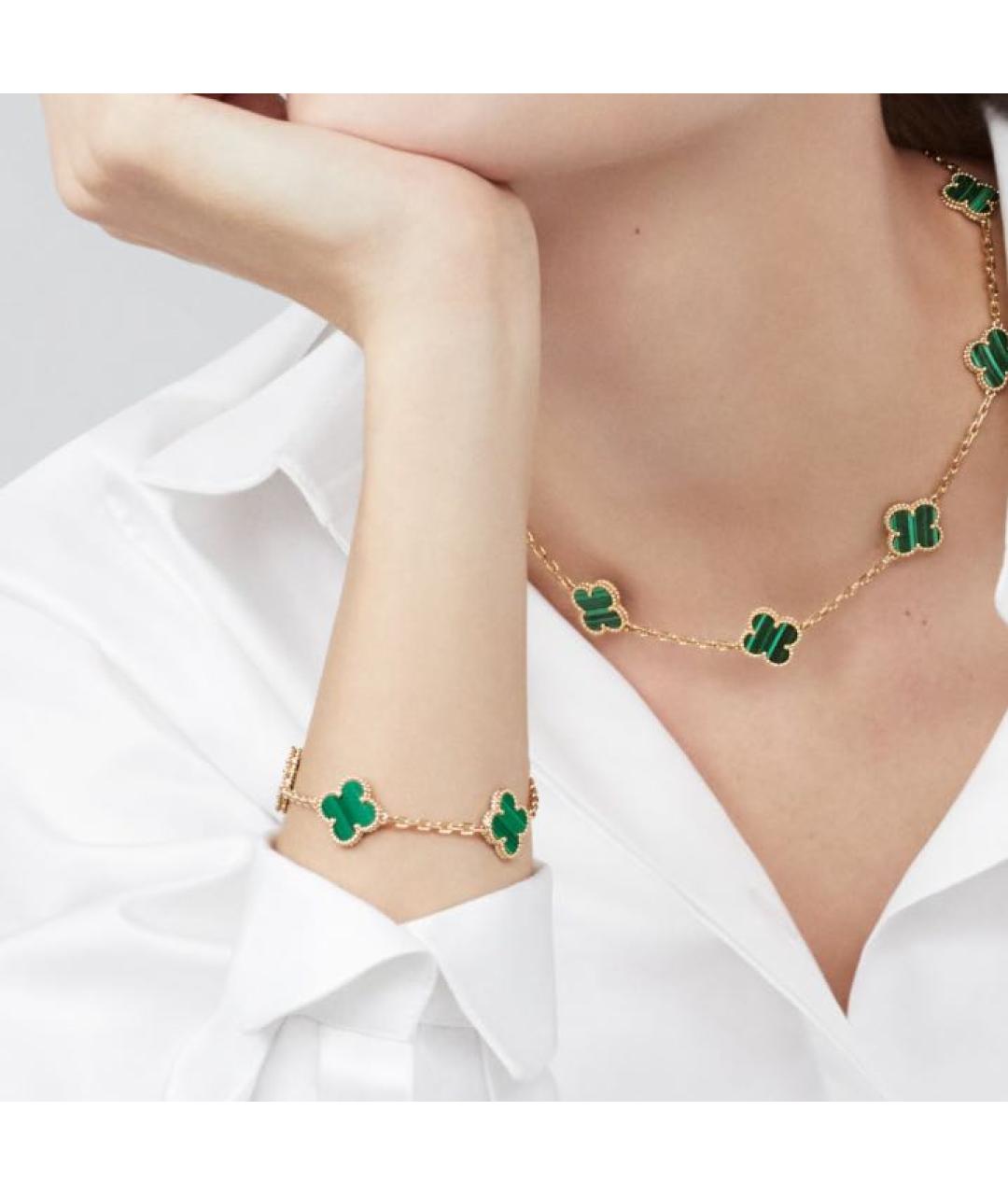 VAN CLEEF & ARPELS Зеленый браслет из желтого золота, фото 2