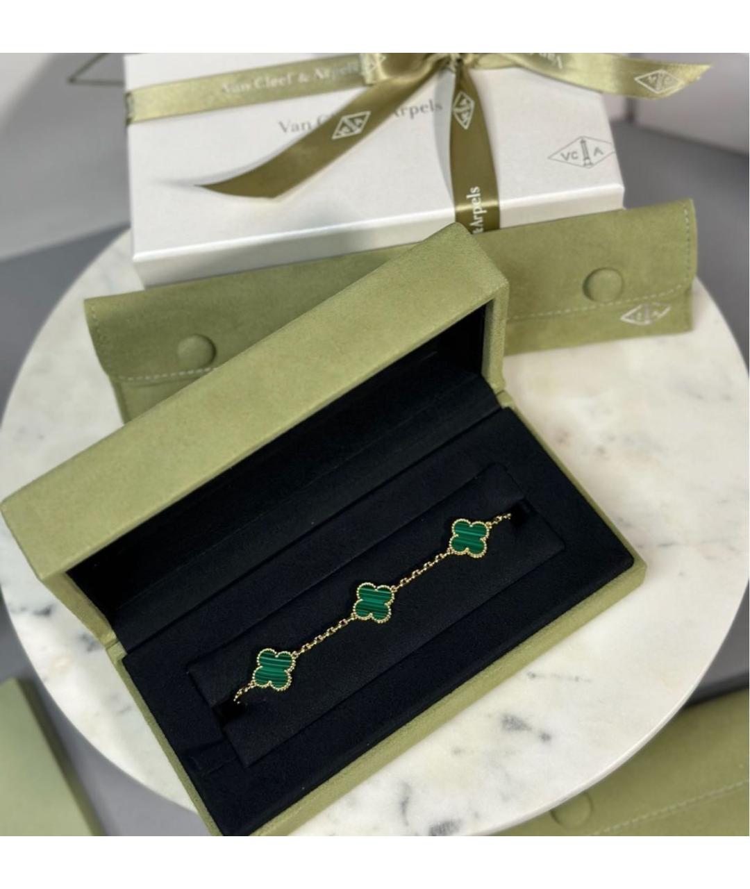 VAN CLEEF & ARPELS Зеленый браслет из желтого золота, фото 4