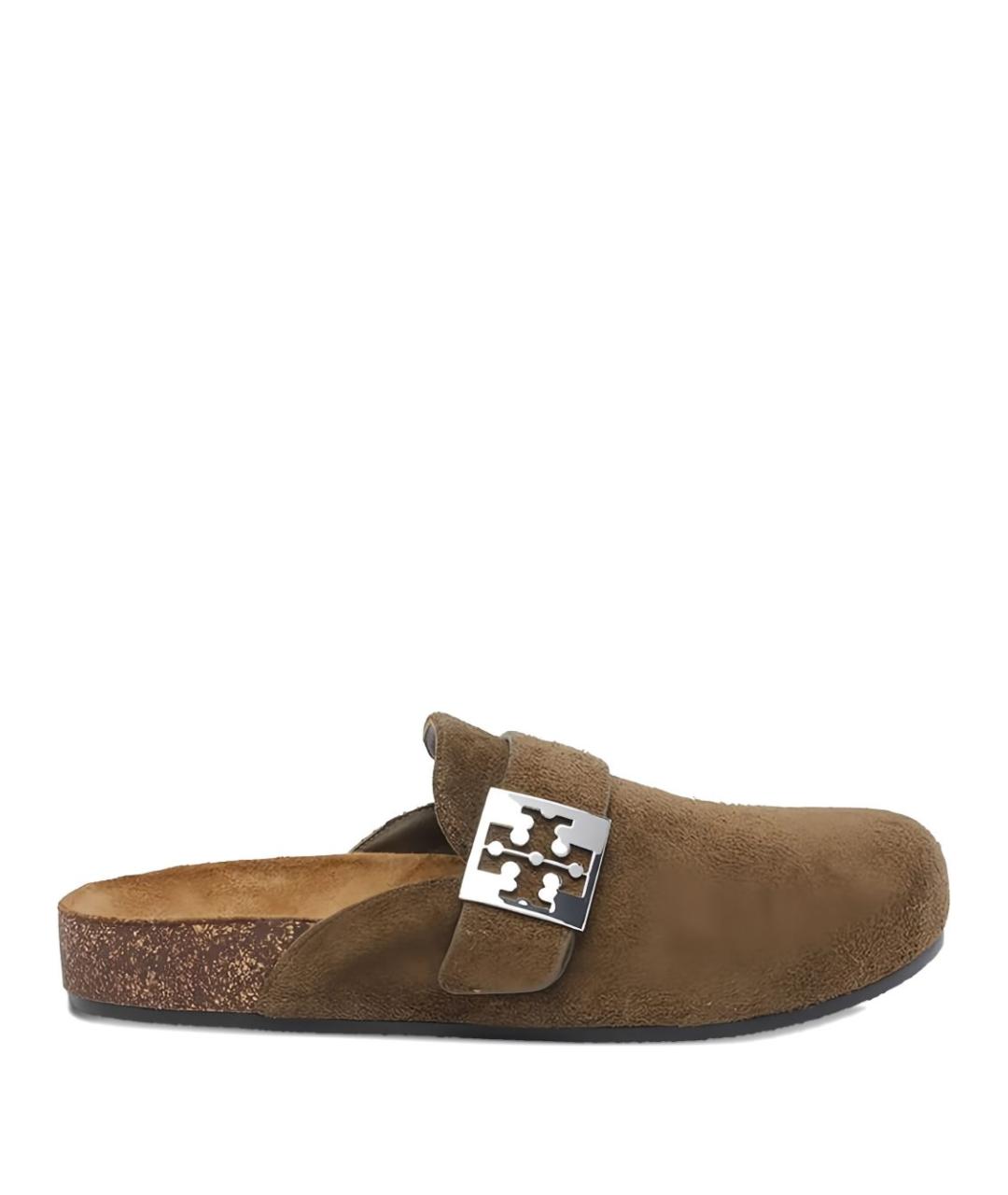 TORY BURCH Зеленые замшевые мюли, фото 4