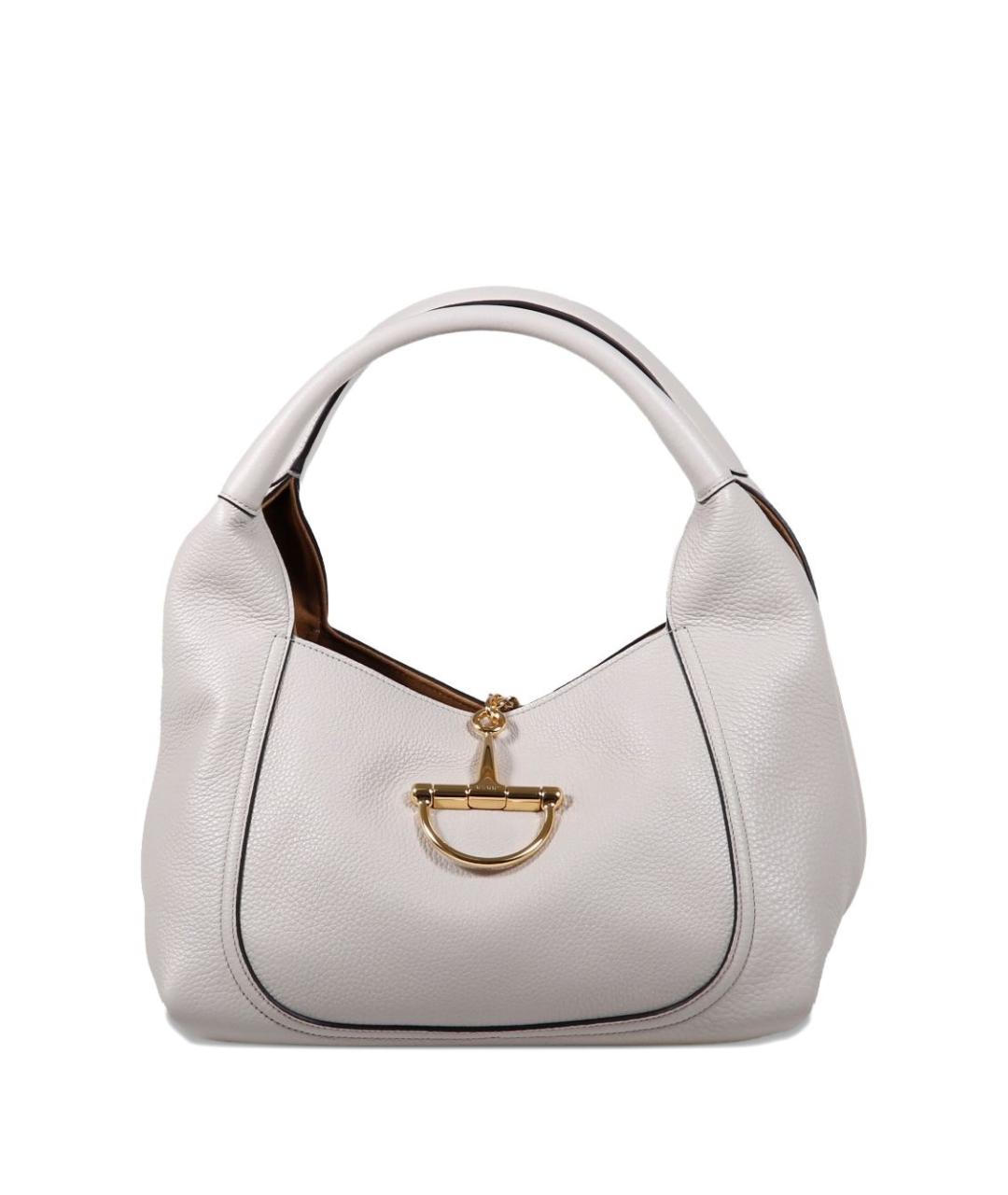 GUCCI Серая кожаная сумка тоут, фото 5