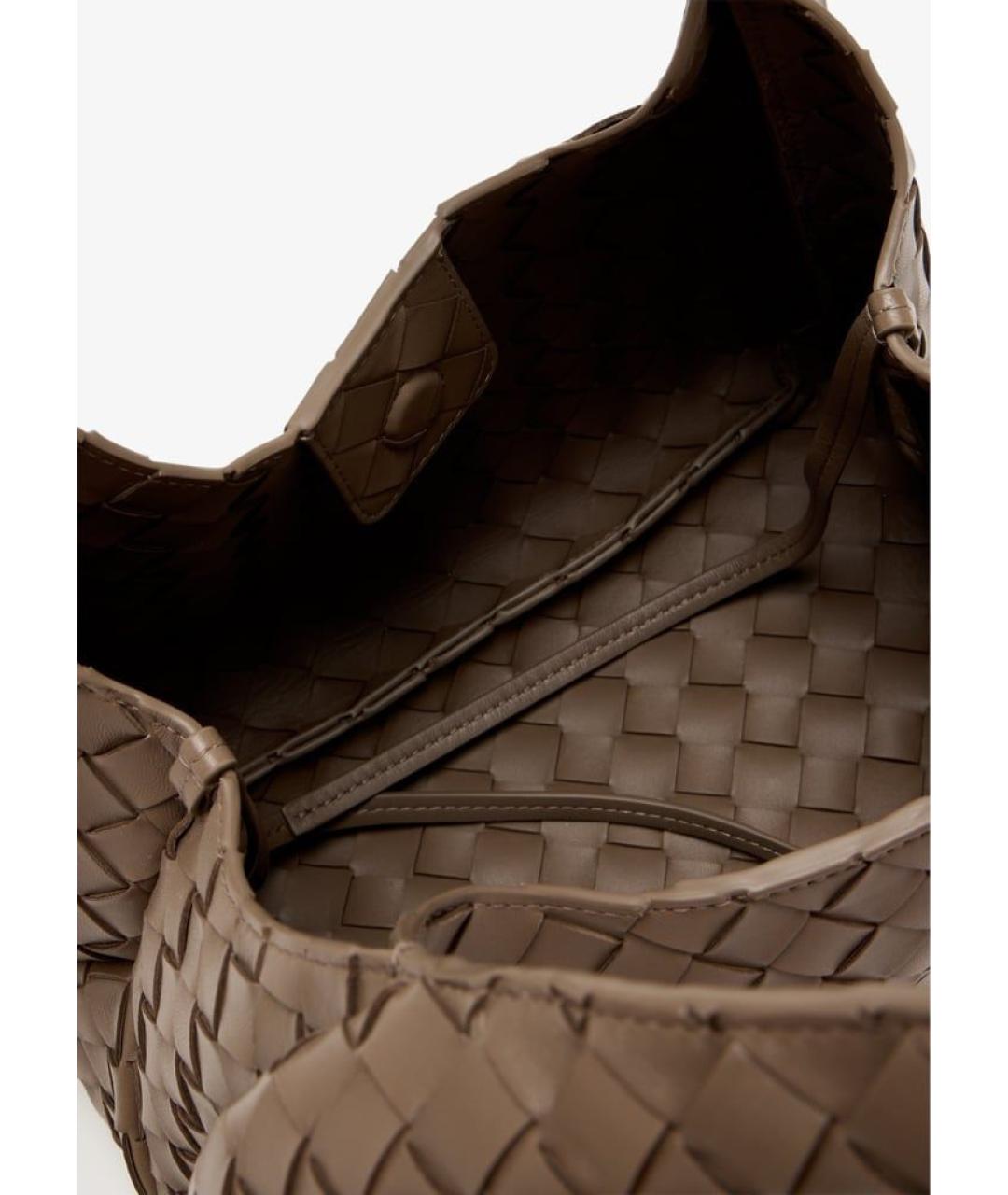 BOTTEGA VENETA Хаки кожаная сумка тоут, фото 4