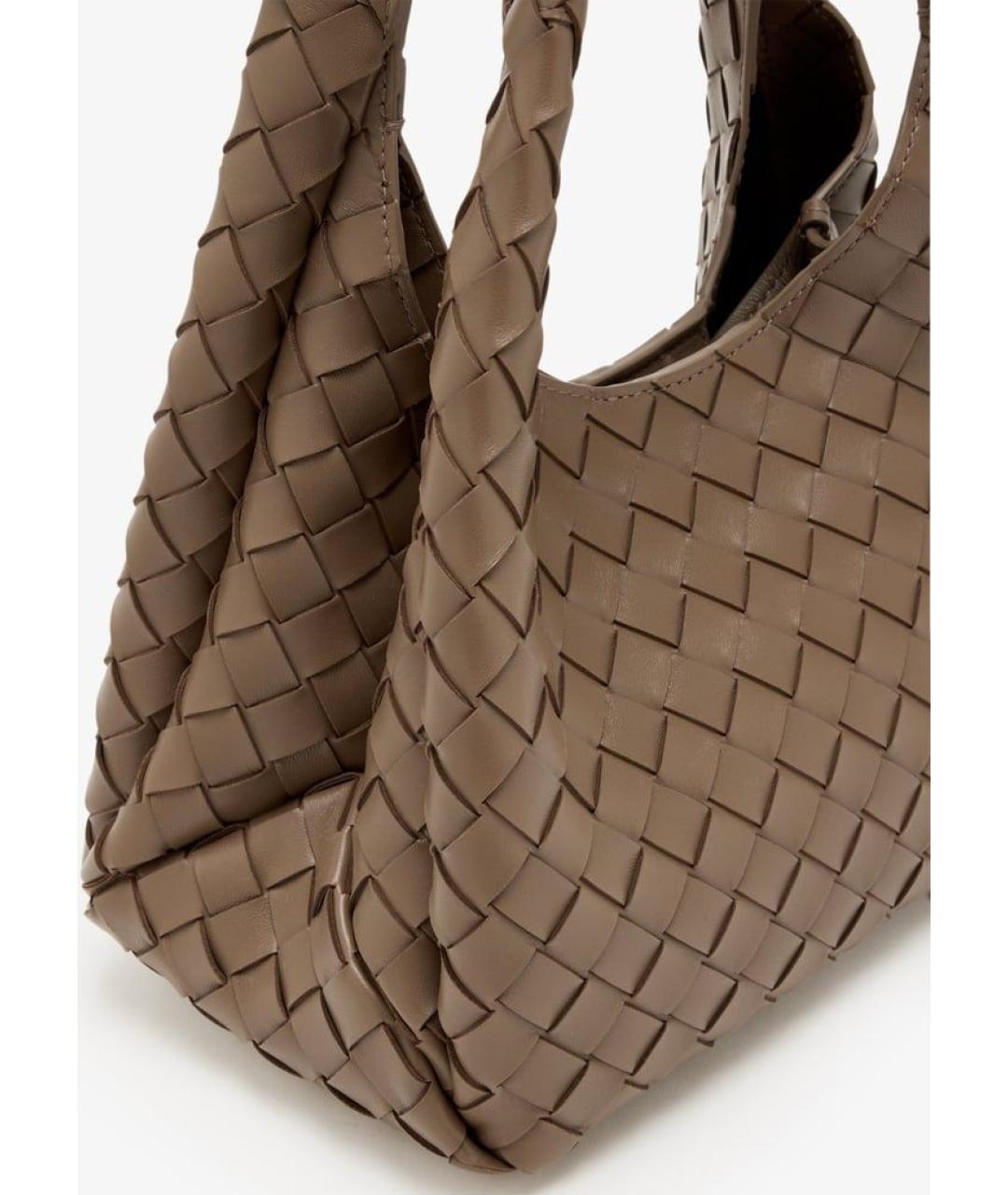 BOTTEGA VENETA Хаки кожаная сумка тоут, фото 2