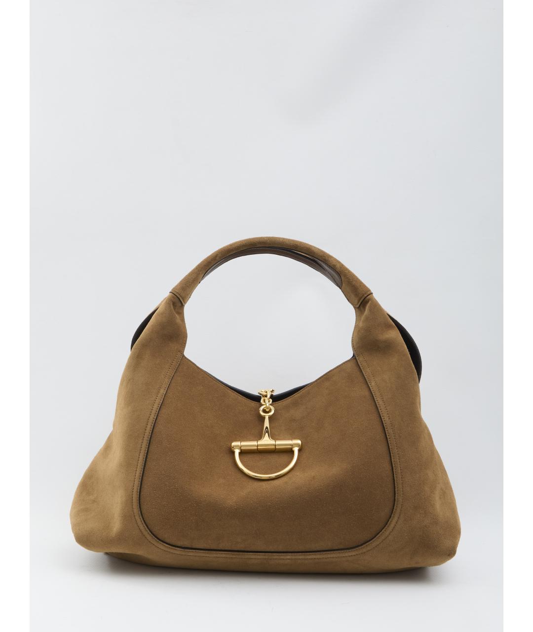 GUCCI Коричневая замшевая сумка тоут, фото 4