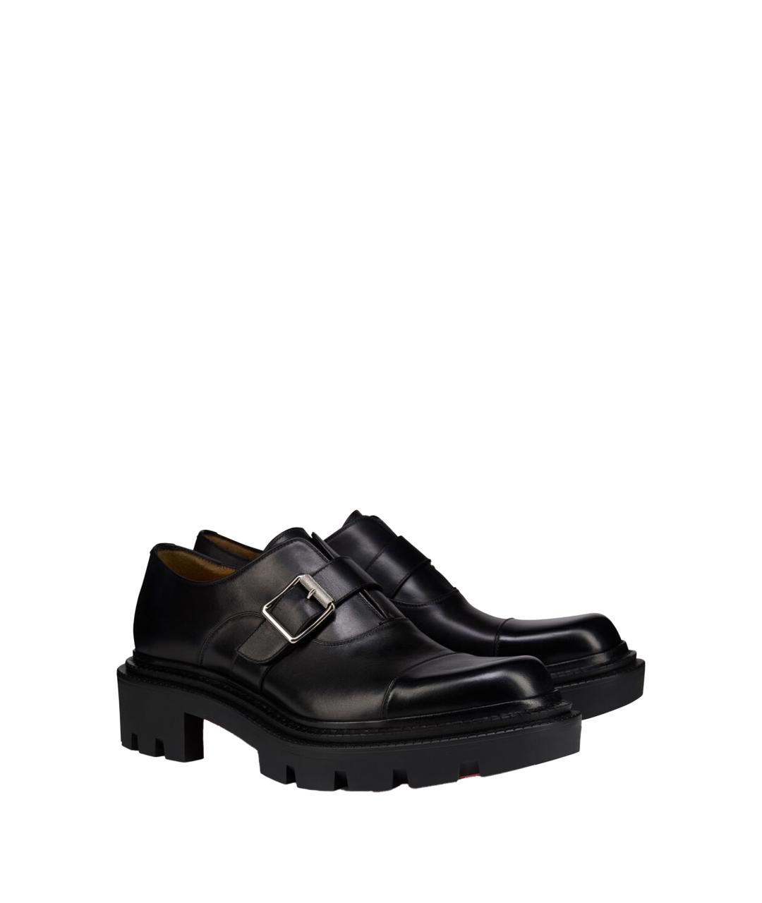 CHRISTIAN LOUBOUTIN Черные кожаные лоферы, фото 2