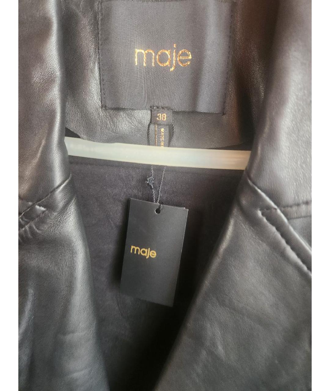 MAJE Черная кожаная куртка, фото 3