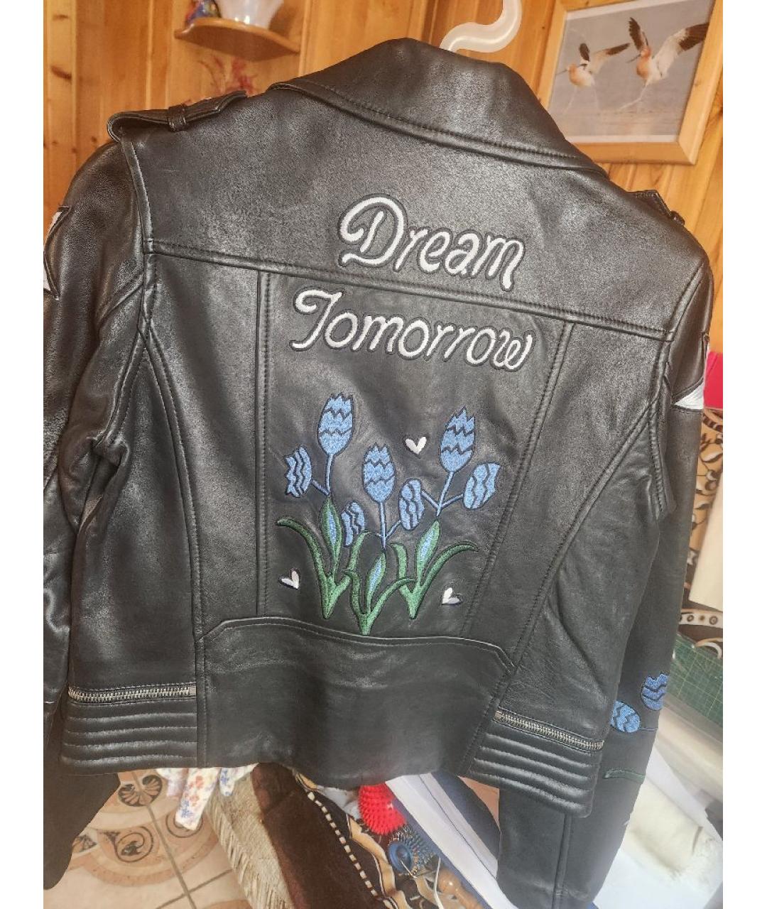 MAJE Черная кожаная куртка, фото 2