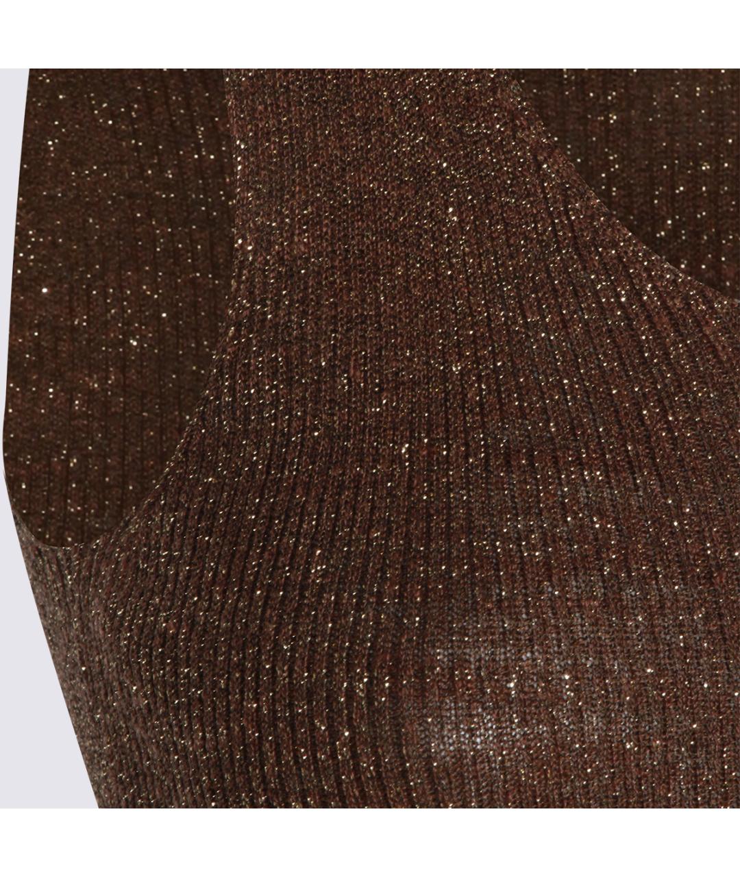 TWIN-SET Коричневая полиэстеровая майка, фото 3