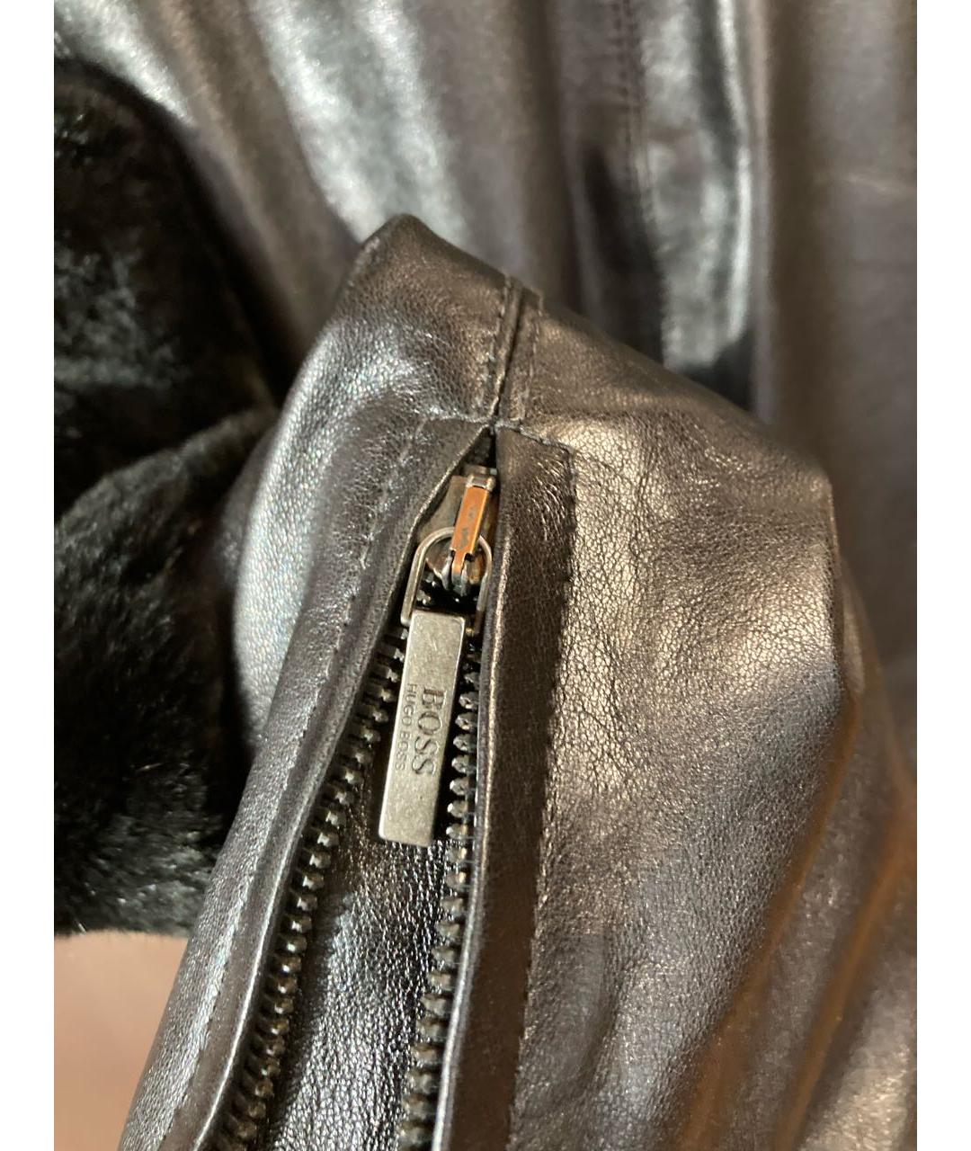 HUGO BOSS Черная кожаная куртка, фото 7