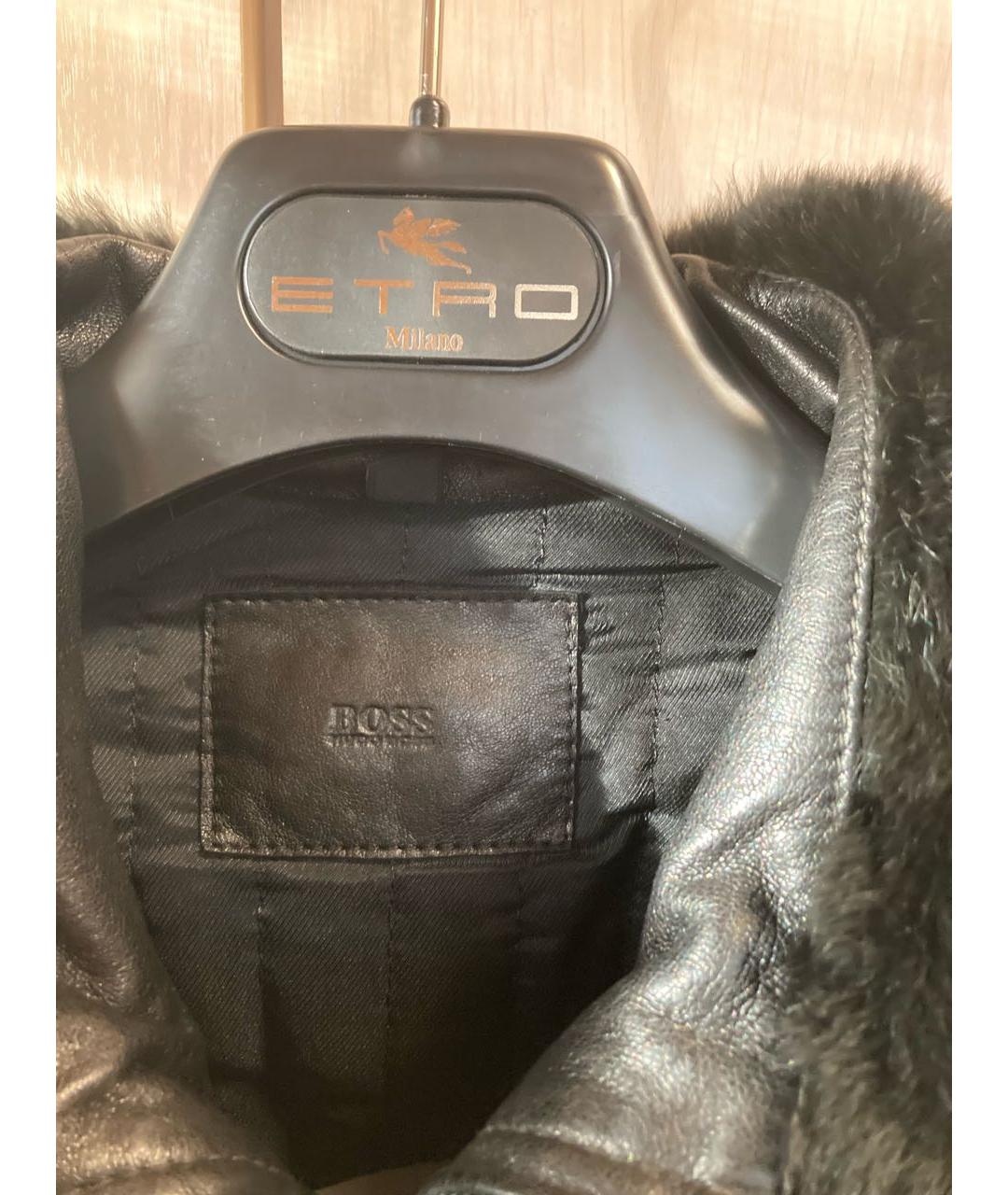 HUGO BOSS Черная кожаная куртка, фото 6