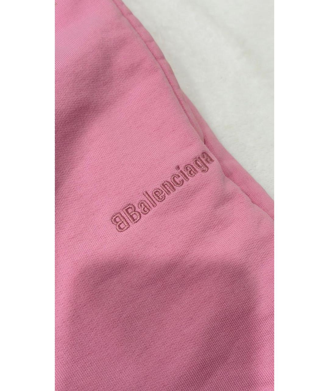 BALENCIAGA Розовые хлопковые спортивные брюки и шорты, фото 4