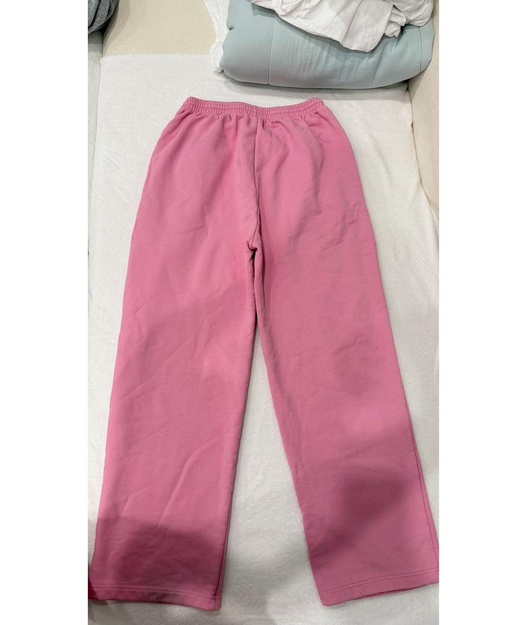 BALENCIAGA Розовые хлопковые спортивные брюки и шорты, фото 2