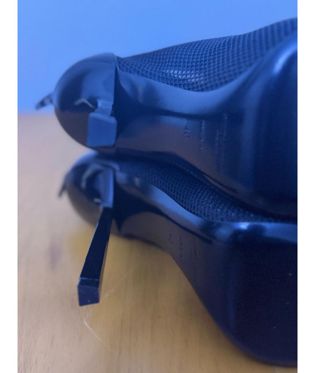 SAINT LAURENT Черные текстильные сапоги, фото 7