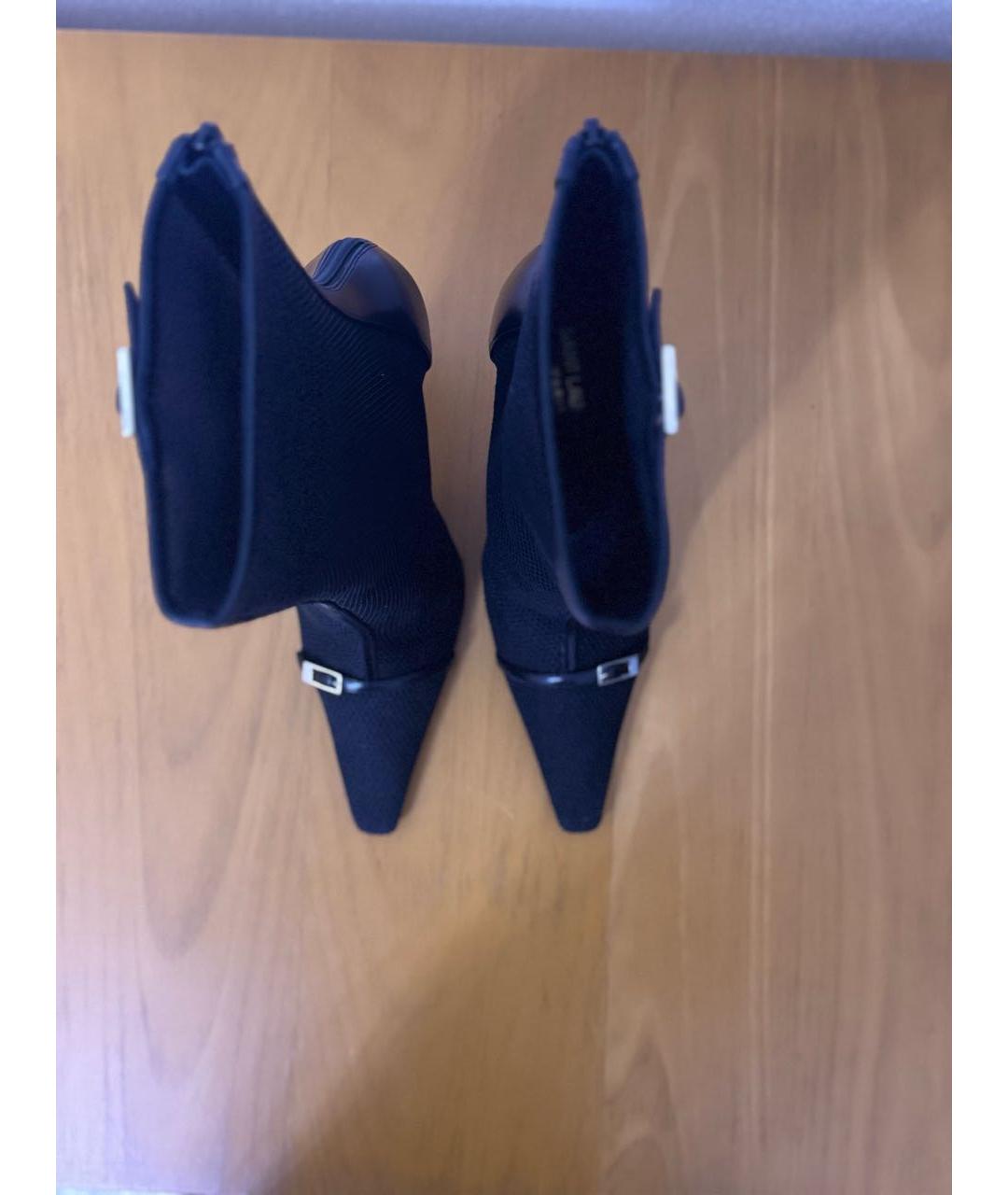 SAINT LAURENT Черные текстильные сапоги, фото 3