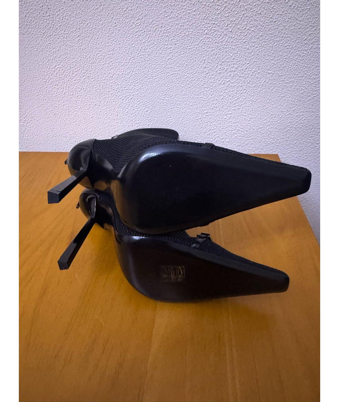 SAINT LAURENT Черные текстильные сапоги, фото 8