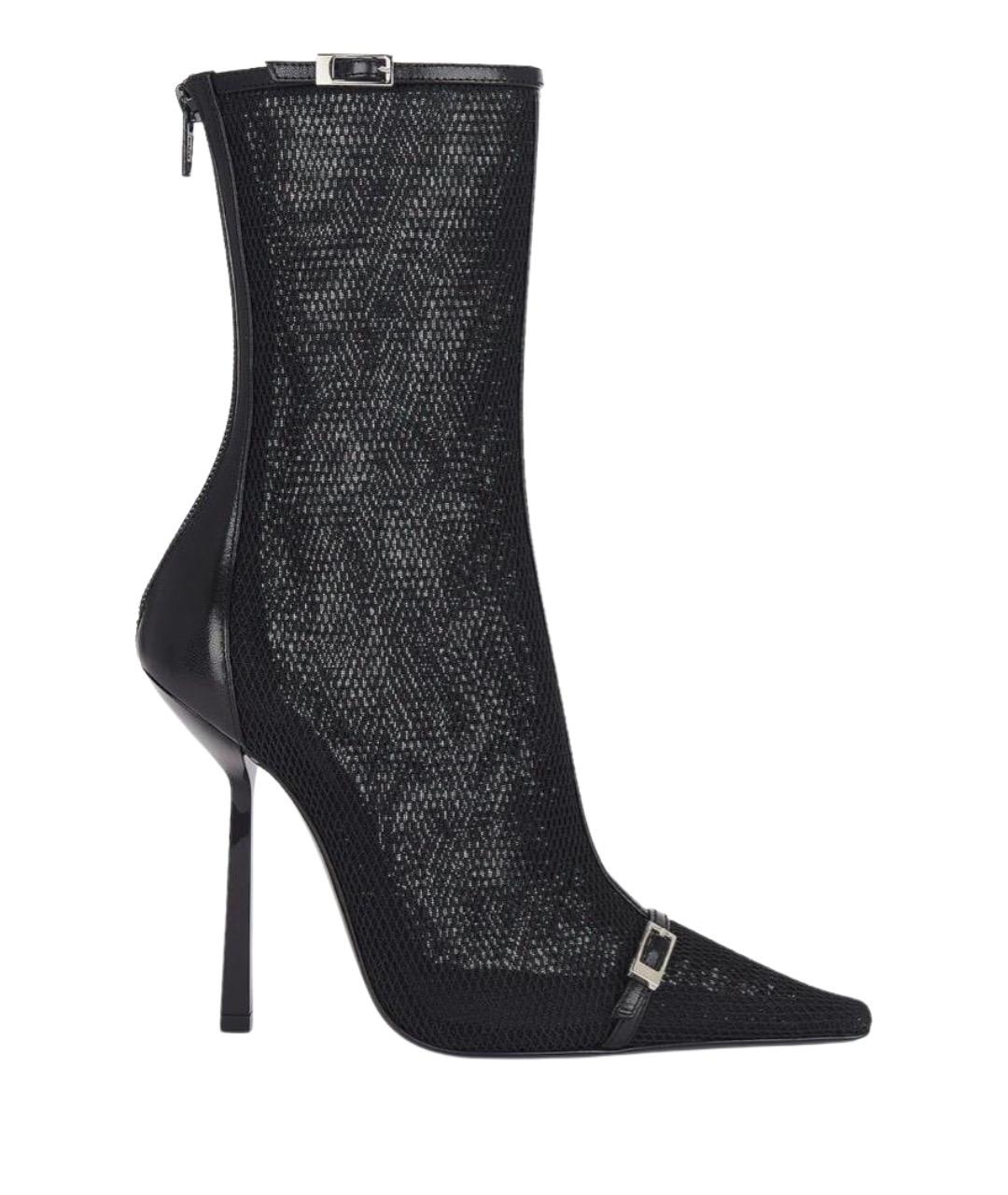 SAINT LAURENT Черные текстильные сапоги, фото 1