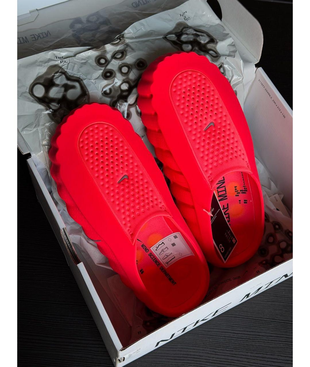 NIKE Красные резиновые шлепанцы, фото 3