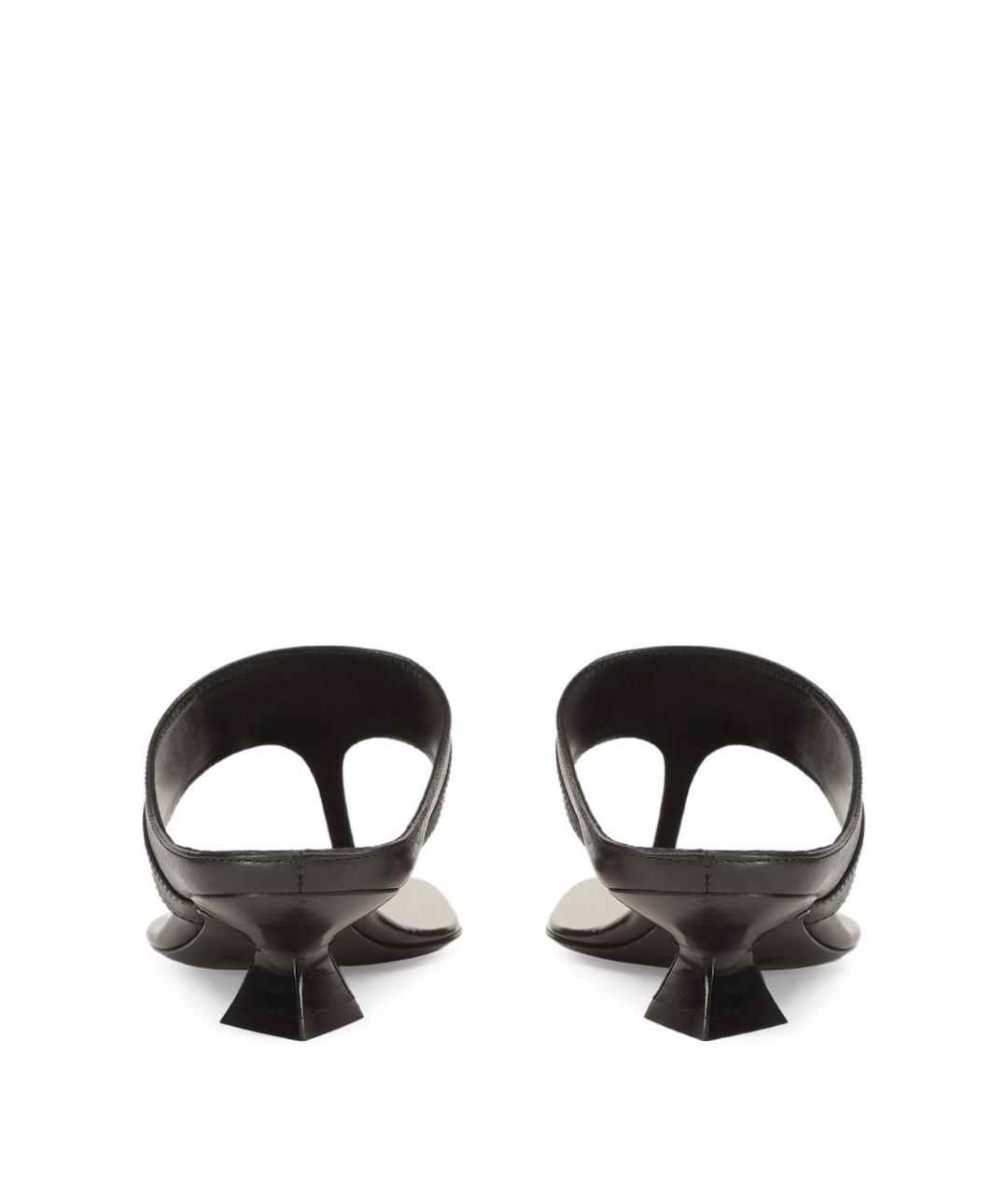 SERGIO ROSSI Черные кожаные мюли, фото 2