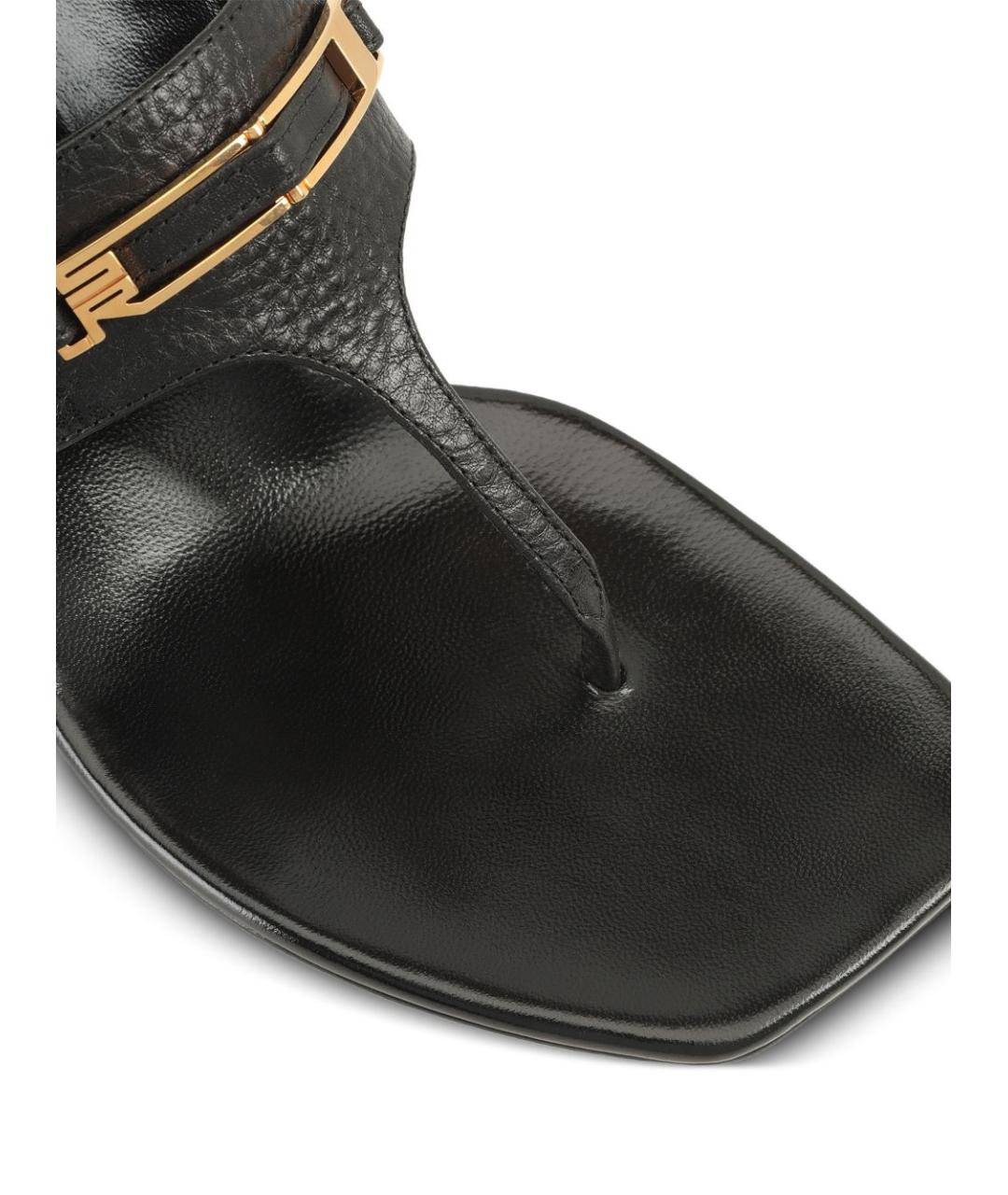 SERGIO ROSSI Черные кожаные мюли, фото 3