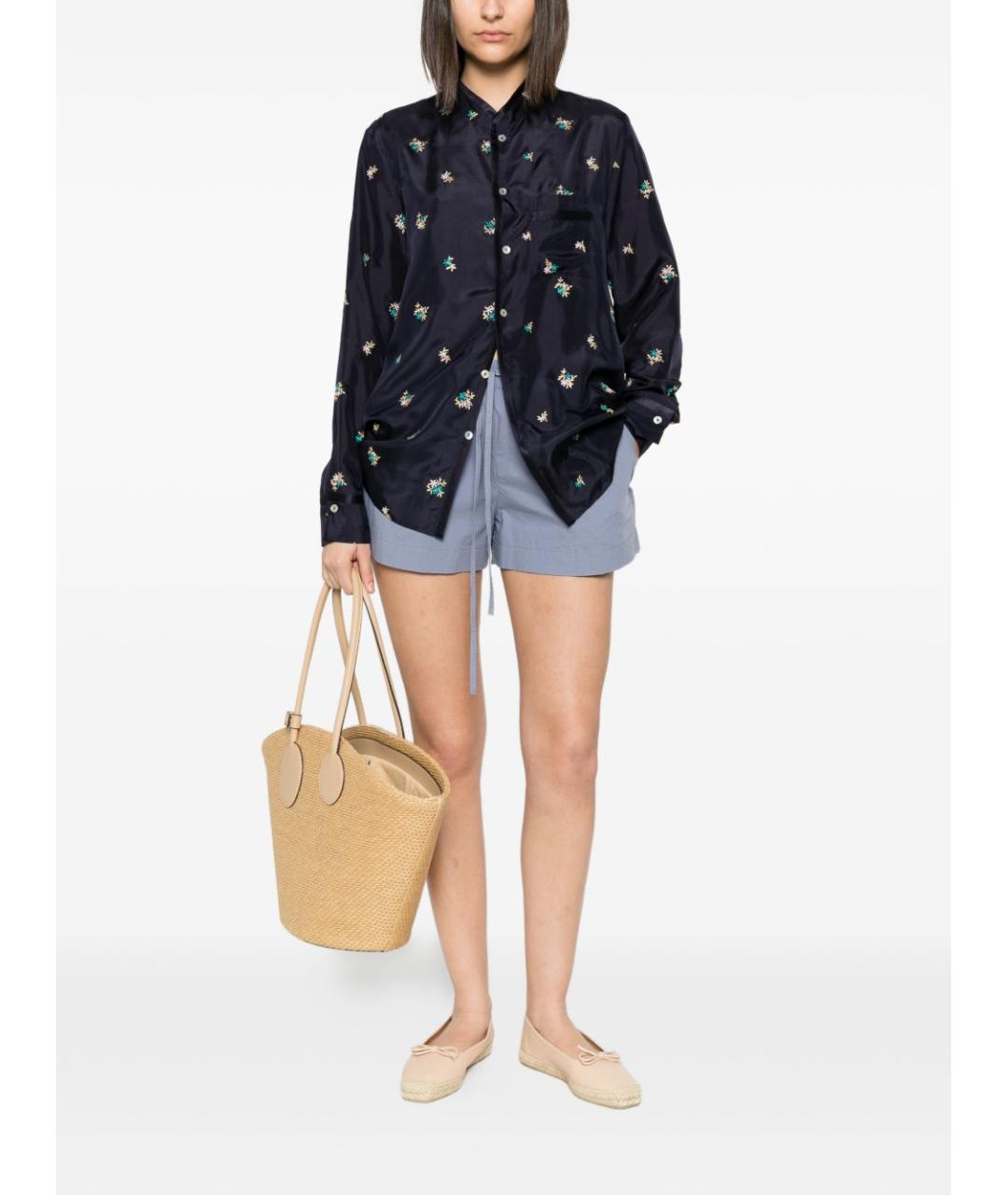 FORTE FORTE Синяя шелковая рубашка, фото 2