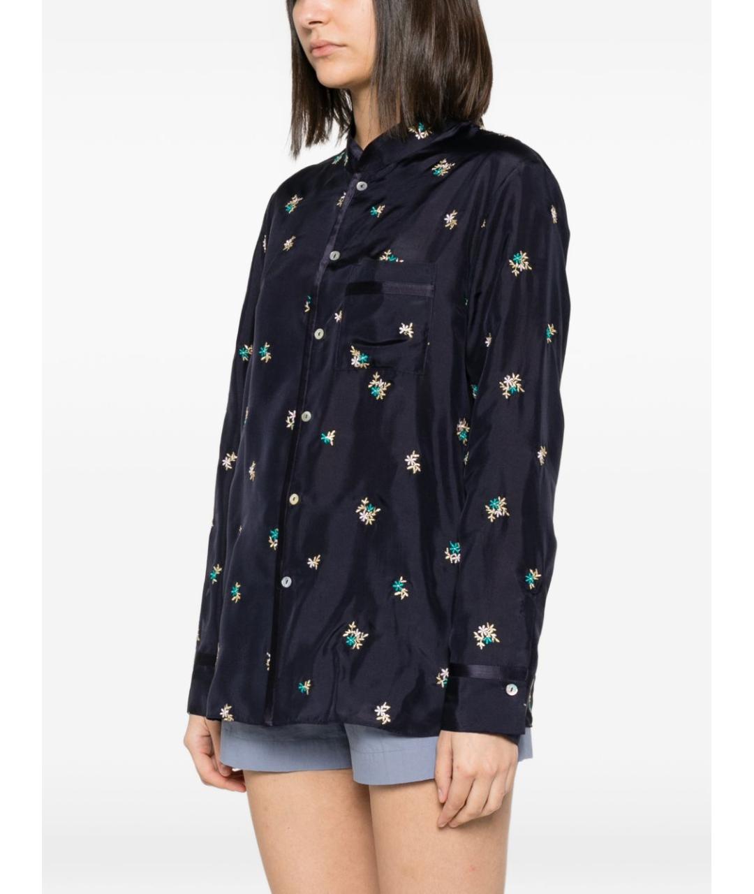 FORTE FORTE Синяя шелковая рубашка, фото 3