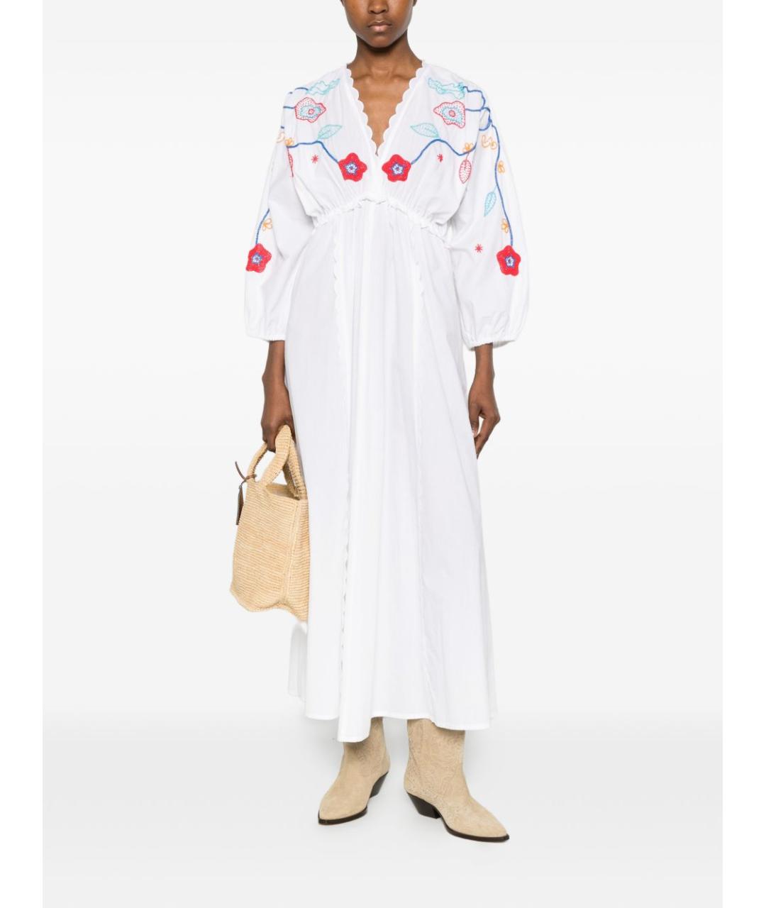 FORTE FORTE Белое хлопковое повседневное платье, фото 2