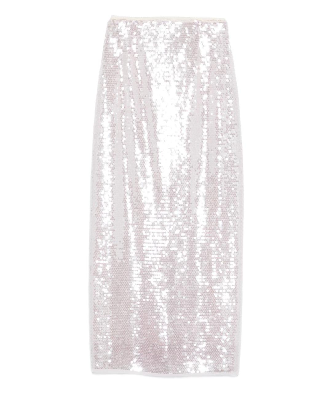 FORTE FORTE Серебряная полиэстеровая юбка миди, фото 1