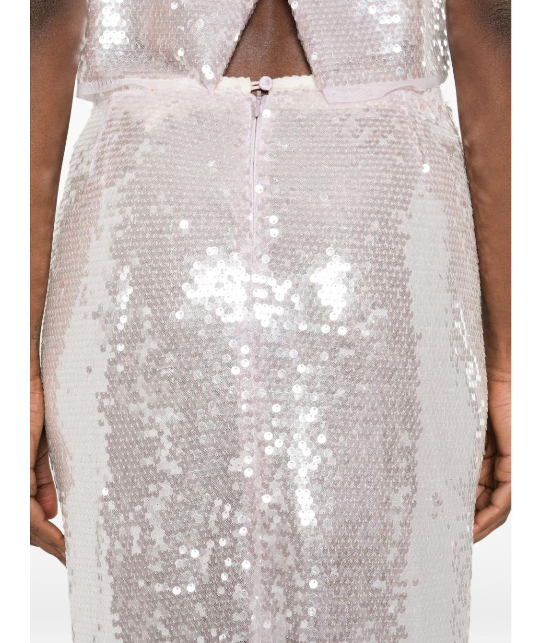 FORTE FORTE Серебряная полиэстеровая юбка миди, фото 2