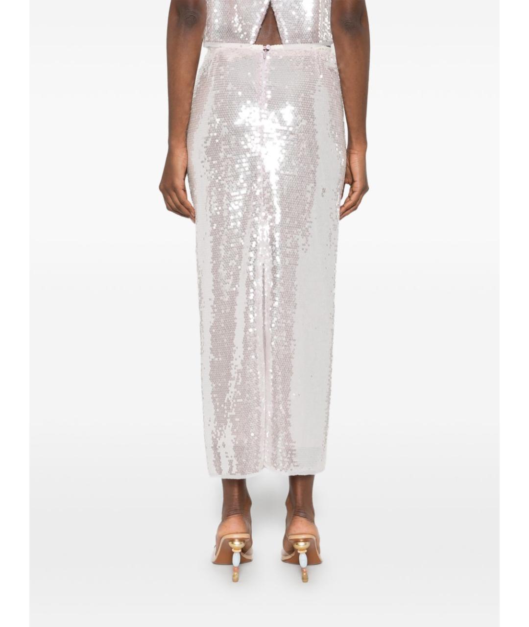 FORTE FORTE Серебряная полиэстеровая юбка миди, фото 4