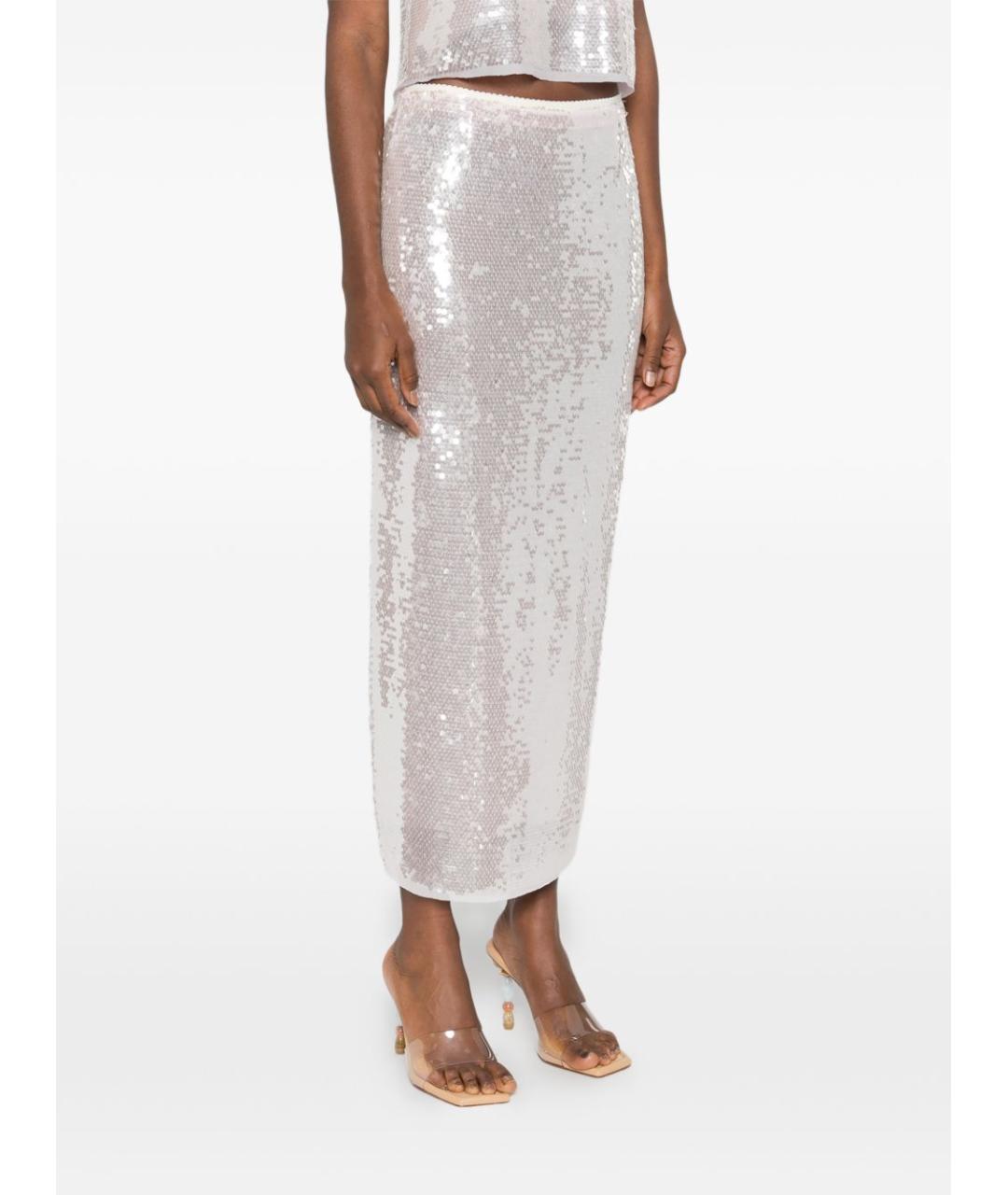 FORTE FORTE Серебряная полиэстеровая юбка миди, фото 5