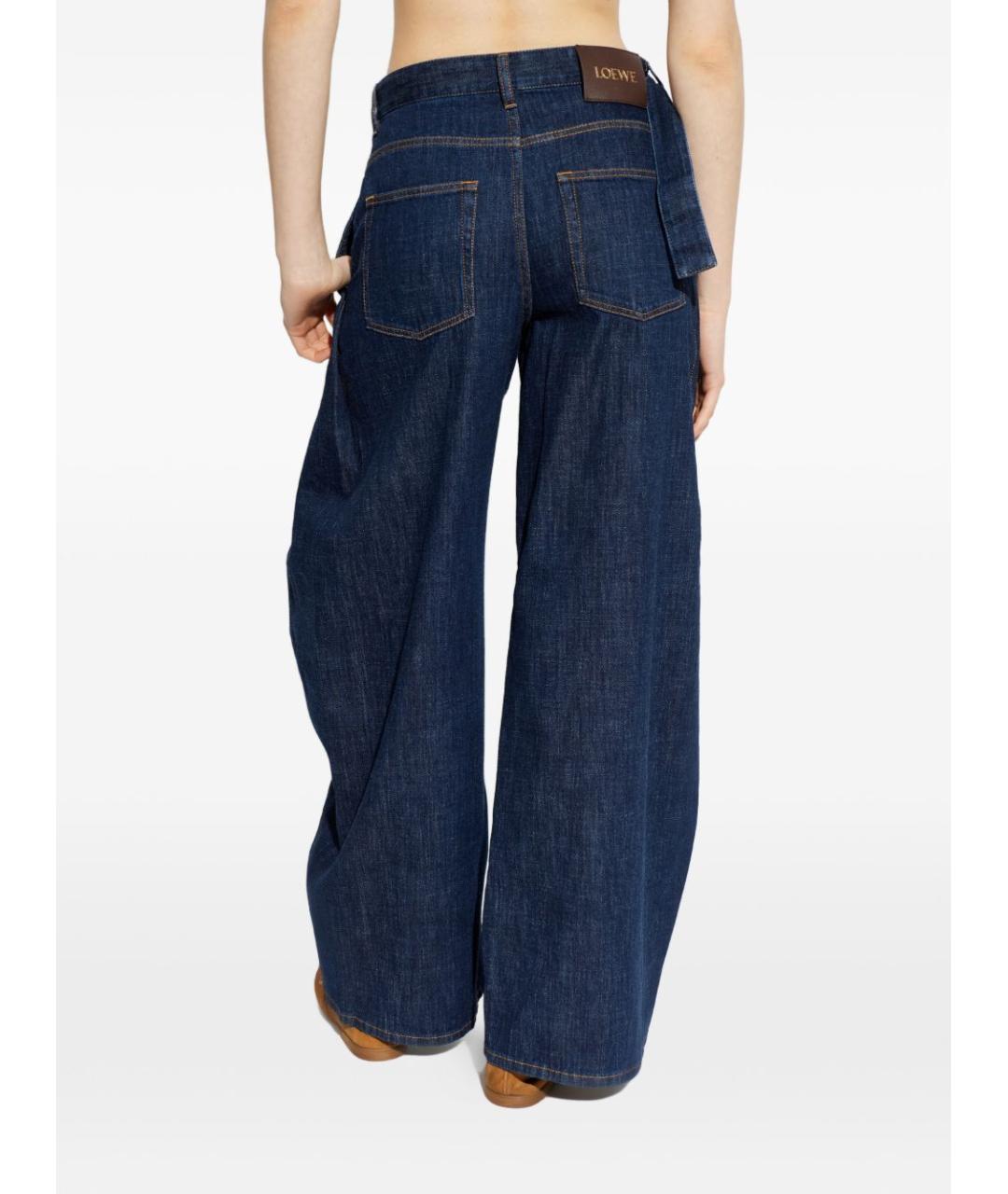 LOEWE Синие хлопко-полиэстеровые прямые джинсы, фото 2