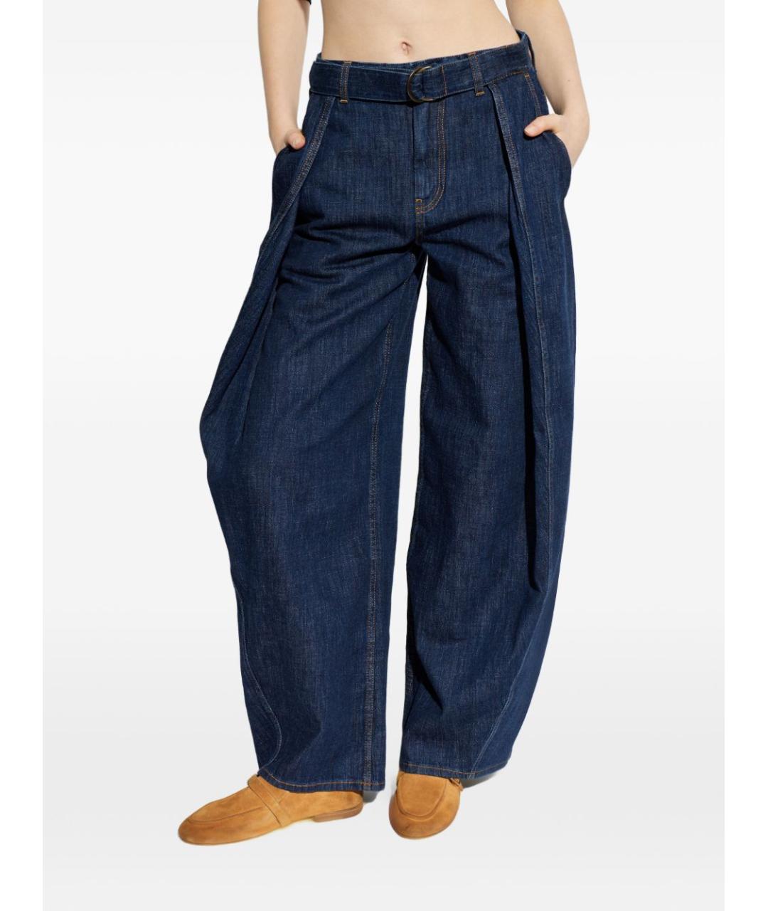 LOEWE Синие хлопко-полиэстеровые прямые джинсы, фото 5