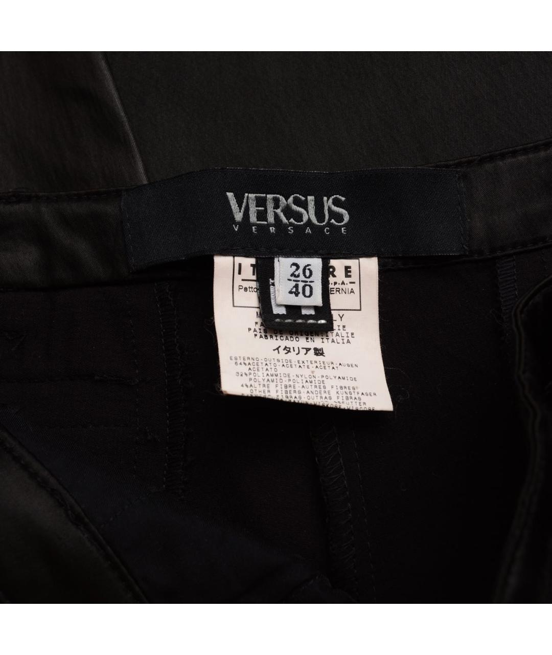 VERSUS VERSACE Черные ацетатные брюки узкие, фото 4